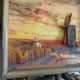 Резная картина по мотивам И.К. Айвазовского “Мельницы в украинской степи при закате солнца”
