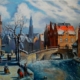 “Зимний городской пейзаж Голландии”