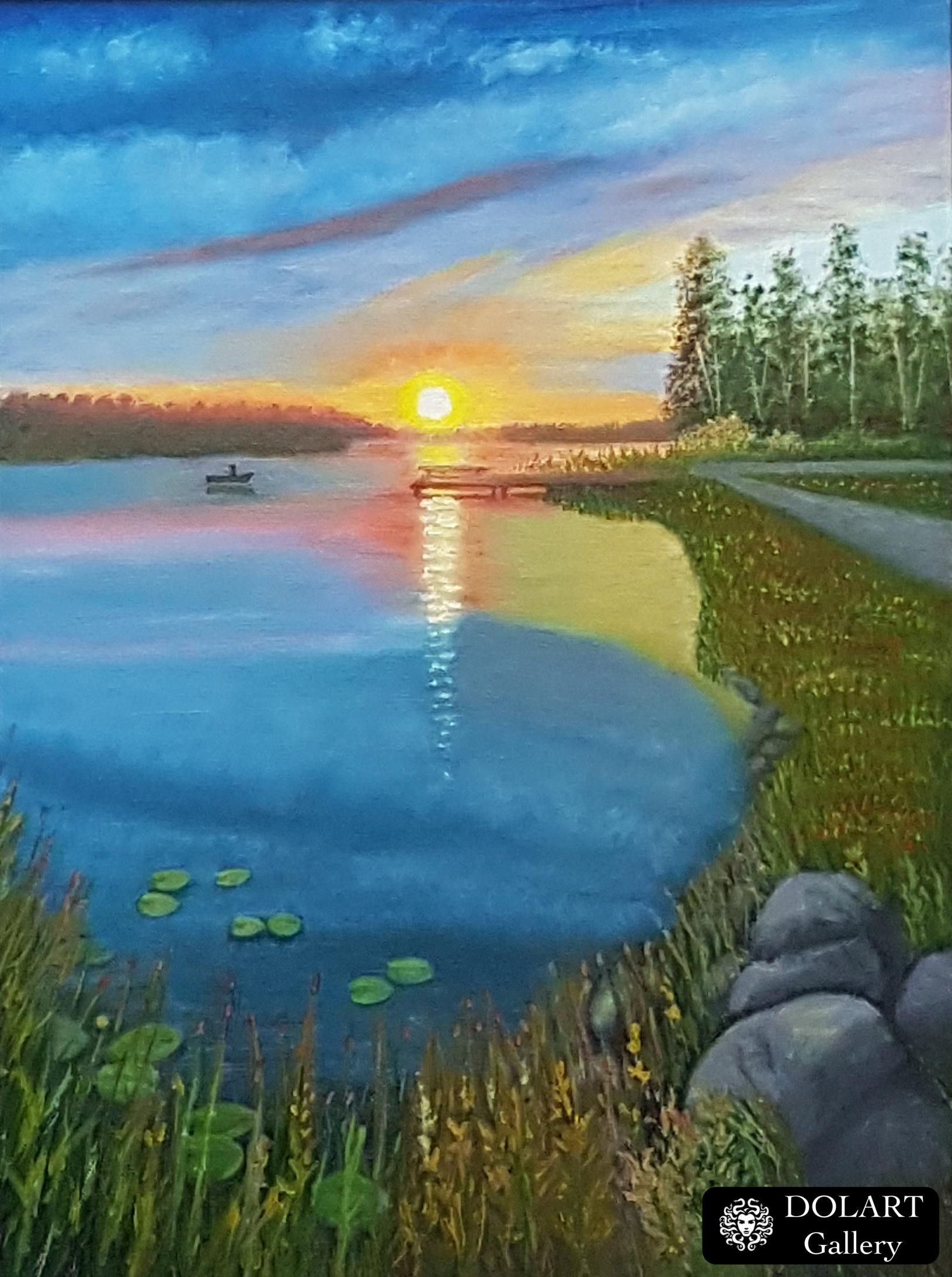 Картина “Закат у озера”
