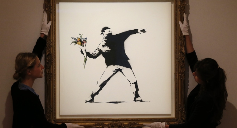 The first picture sold by Sotheby’s for cryptocurrency was the work of Banksy