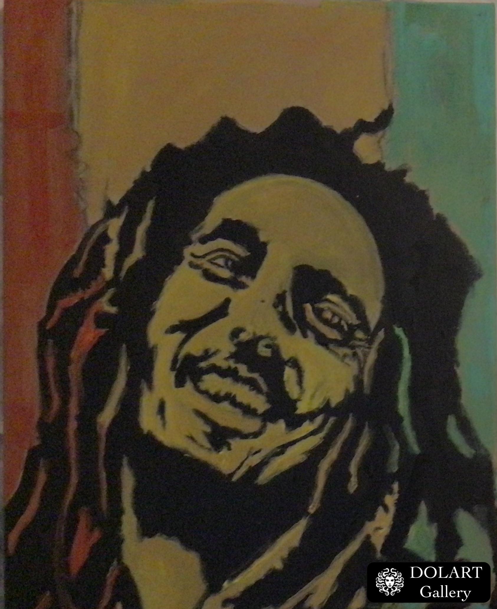Bob Marley Jamaican Singer GG – 11” x 14” Canvas Painting