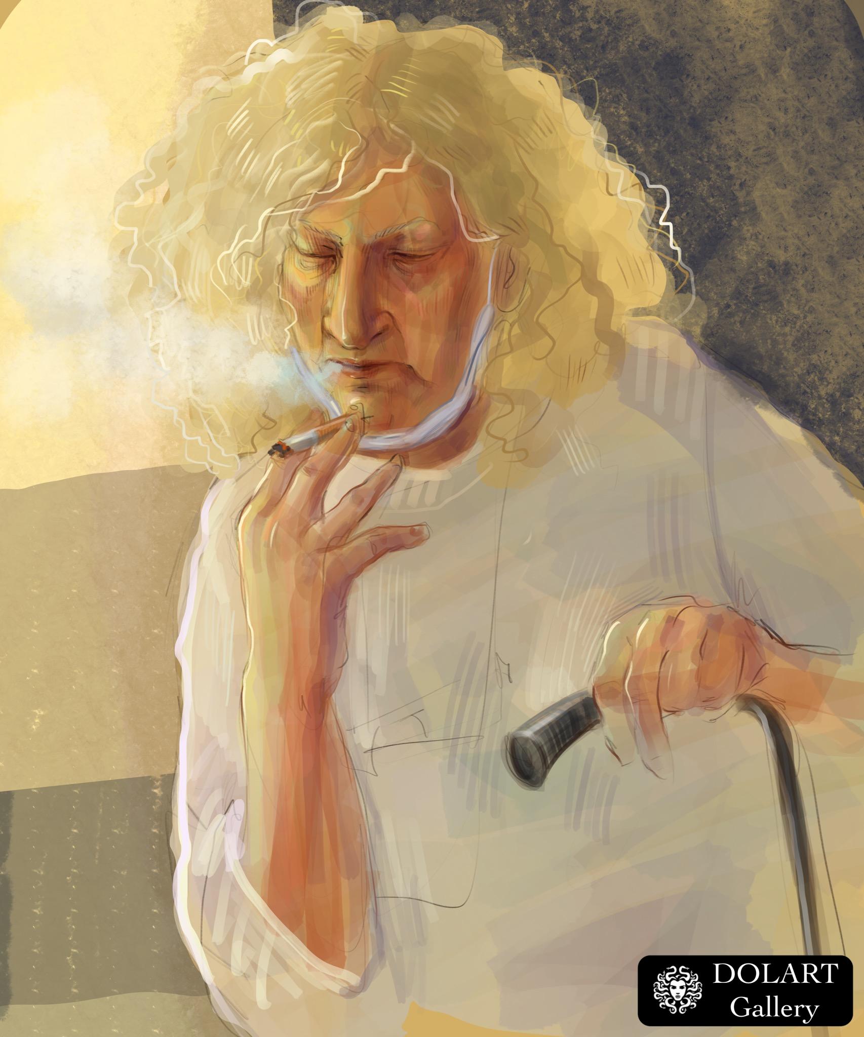 Grandma with cigarette