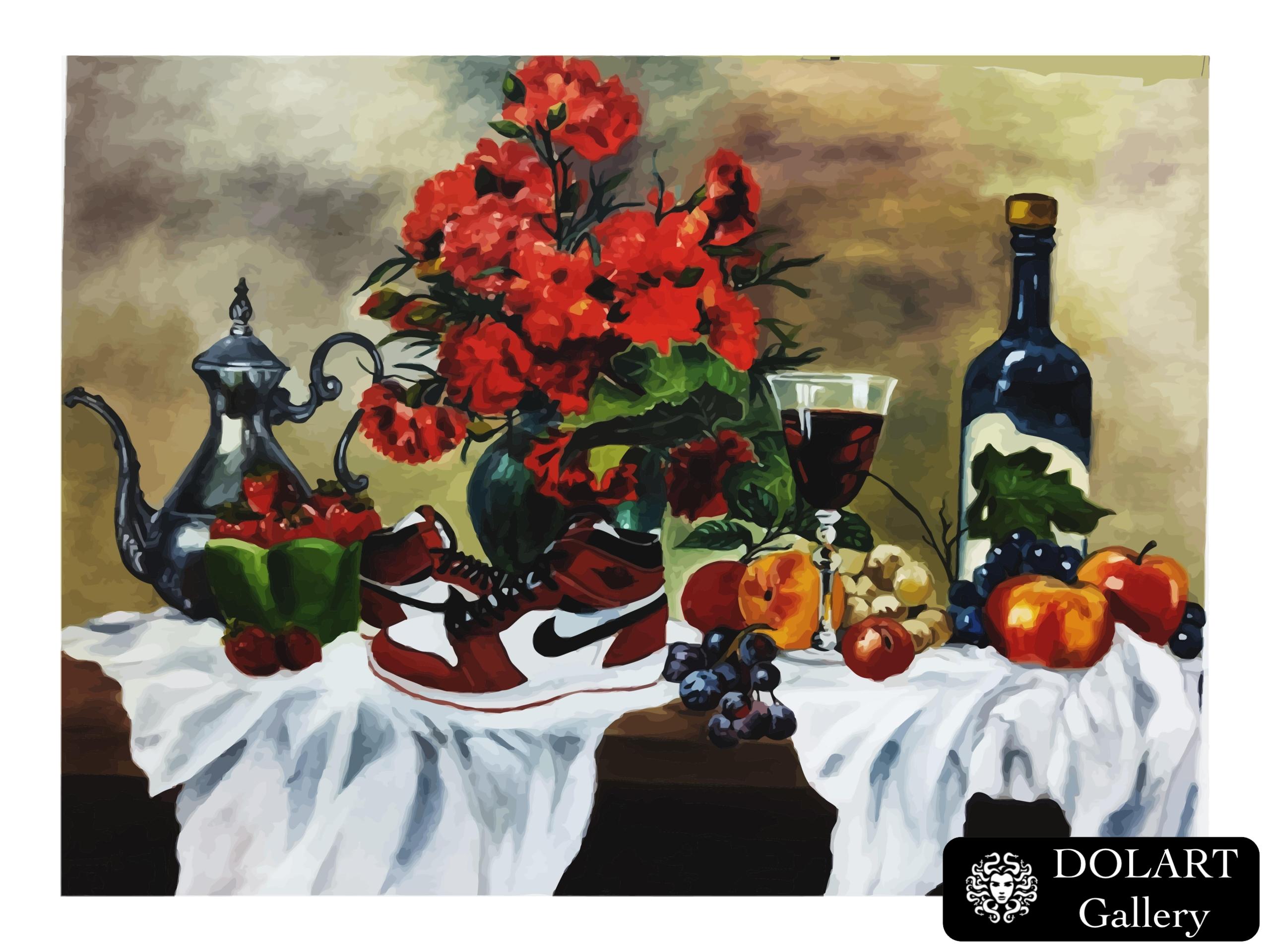 still life with fruits.