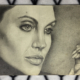 Pencil portrait of Angelina Jolie A4 format (9×12 inches)