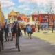 Livu square in Old Riga, Latvia – oil, canvas, 47.2 x 39.4 in