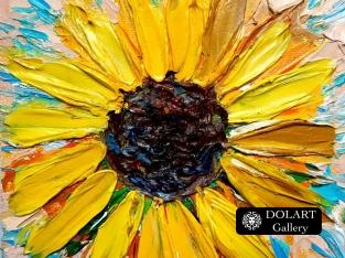 Sunflower oil painting yellow flower oil painting Impasto floral art painted Wall Art sunflower Pain