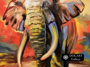 oil painting “Elephant”, canvas, oil, 40*50 cm