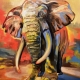 oil painting “Elephant”, canvas, oil, 40*50 cm